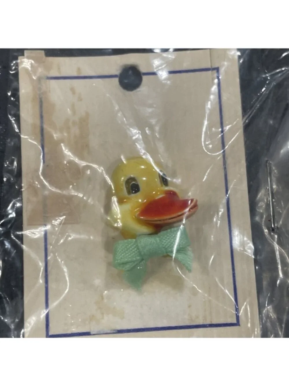 Duck Pin Vintage Easter Yellow Duck Children's Pin Rubber Duckie